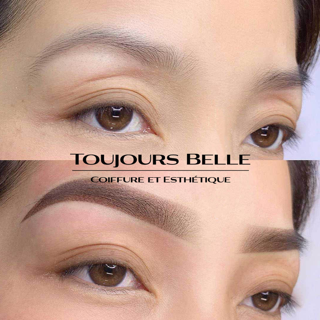 Before and after Powder-eyebrows-salon-ToujoursBelle