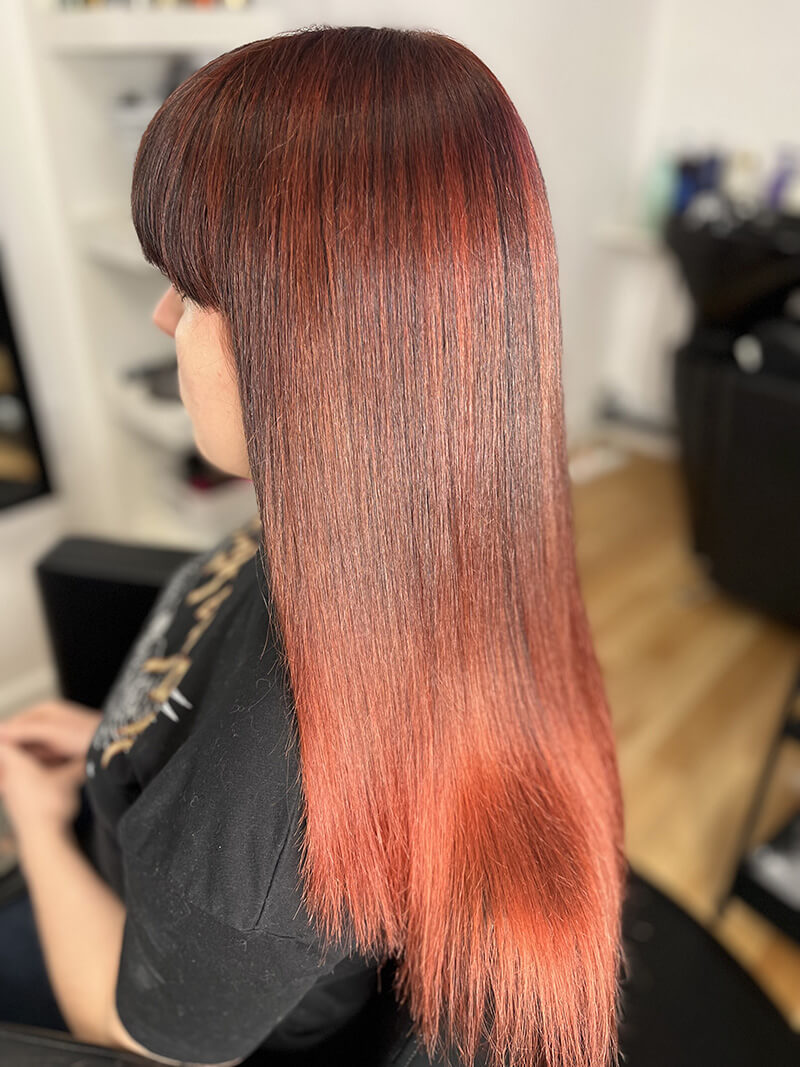 Result of technique hair coloring salon Toujours Belle