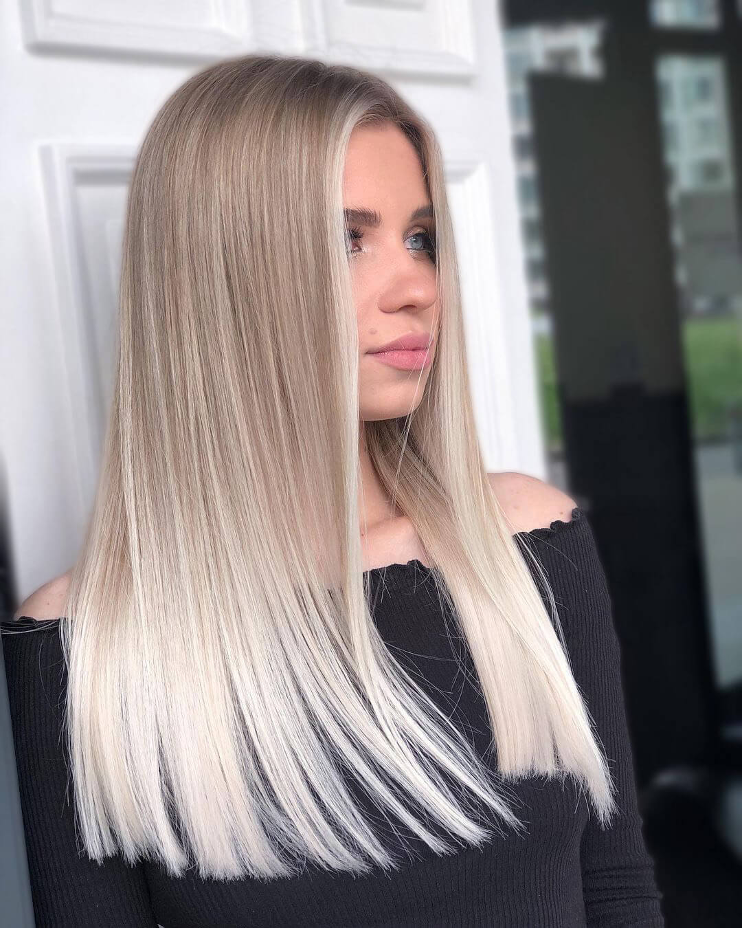 Ombré du blond foncé au blond clair