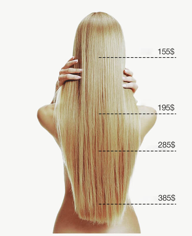 hairchart price of hair botox  at salon toujours belle in Montreal