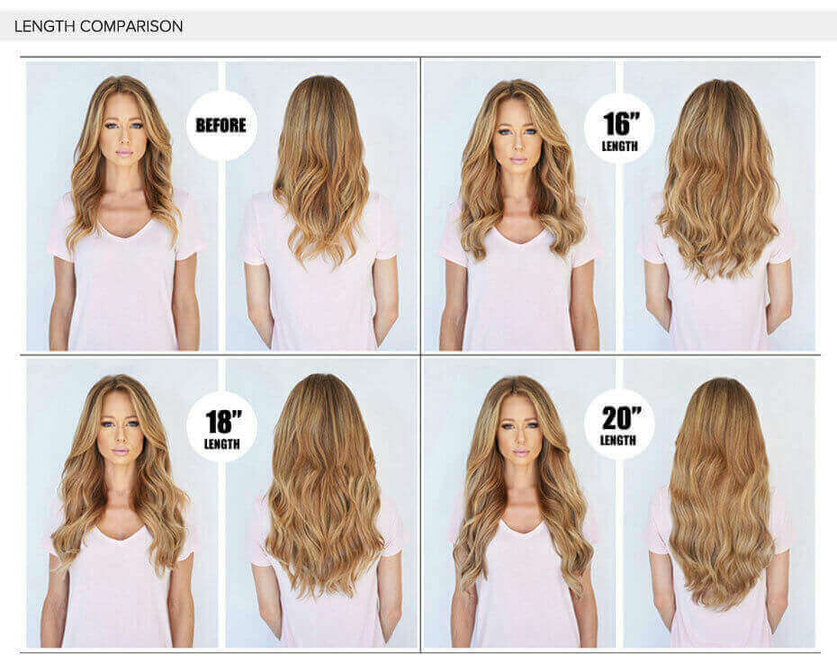 comparing-hair-extension-length-chart-salon toujours belle Montreal